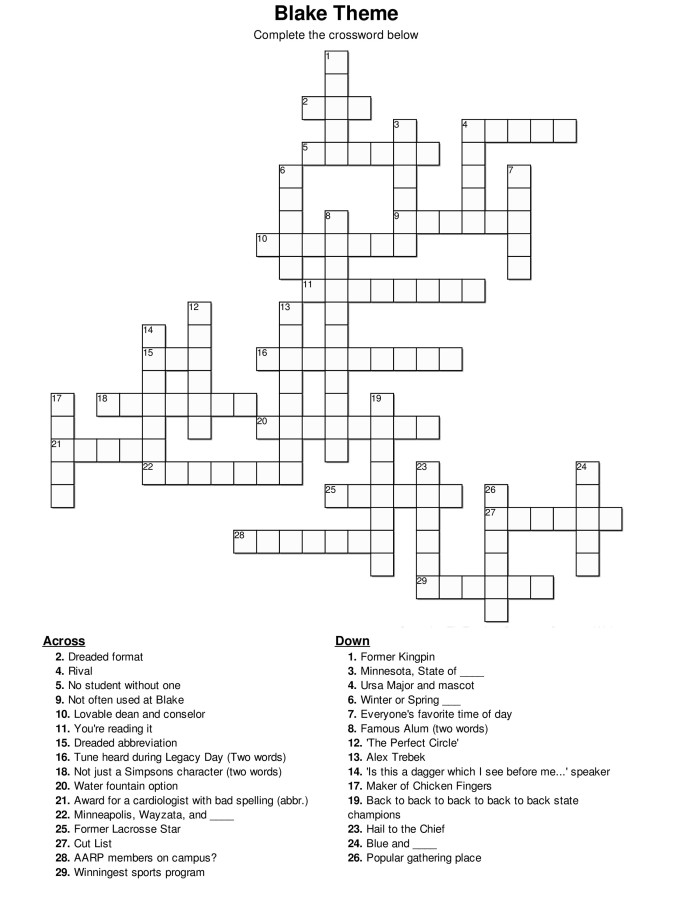 Blake Crossword