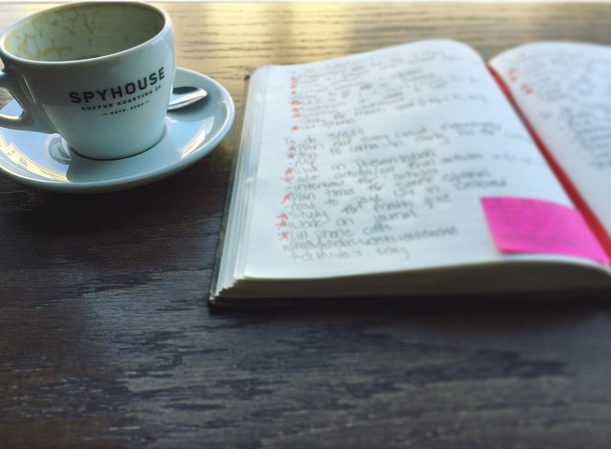 Coffee and an academic planner, the dynamic duo of an organized students busy life.