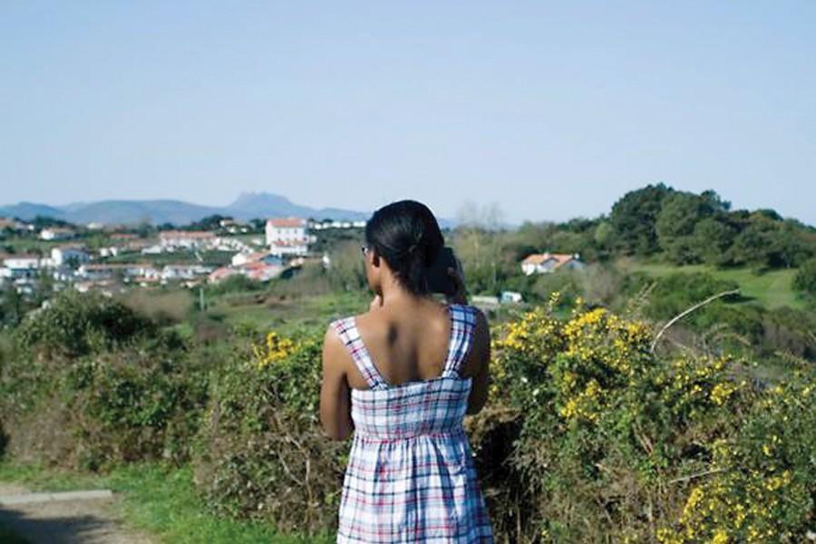 Alexis Reaves surveys a town in the Basque Country in France in May during a study abroad trip.