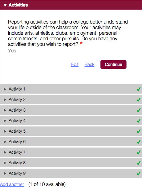 The screen that greets applicants on the Common Application website.