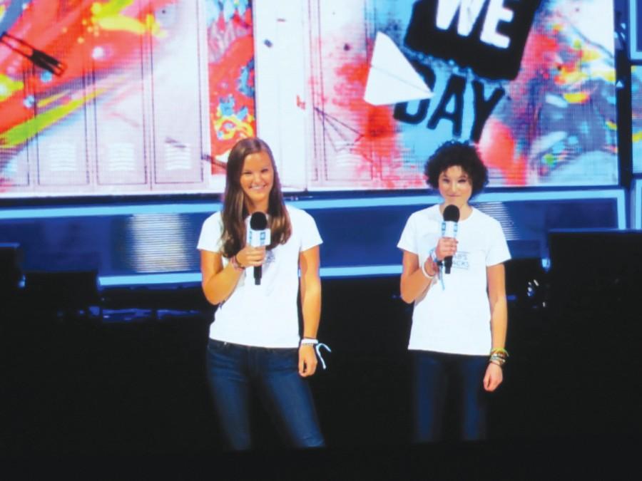 Abbie Nelson and Pia Phillips speak about PAB’s PACKS at WE Day.