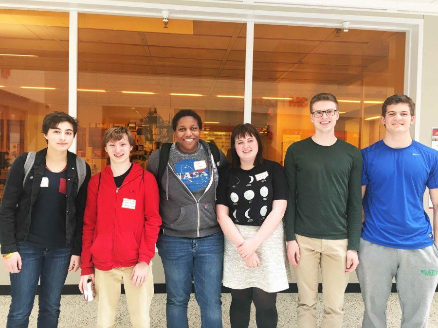 Mina Abukhadra 18, Linus Bendel-Stenzel 18, Jaimi Salone 16, Sarah Strand 16, John Mullan 16, and Matt Sill 17 at the University of Minnesota to analyze data from the CERN. 