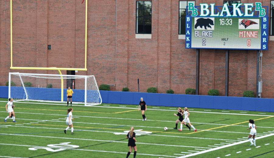 Girls varsity soccer plays Providence Academy in one of their first games of the year