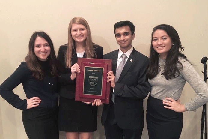 Ellie Grossman ‘17 and three teammates at the Greenhill Tournament in Texas Sept. 17, coming in second place to Harvard Westlake