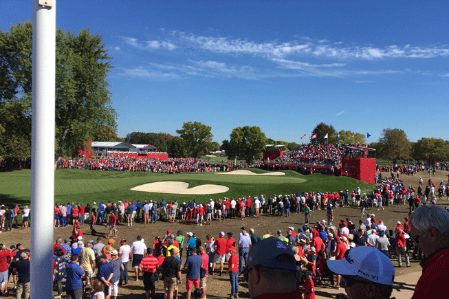 Hazeltine National Golf Club where The Ryder Cup was held. Reece Sanders’17 describes the environment as “unreal.” 