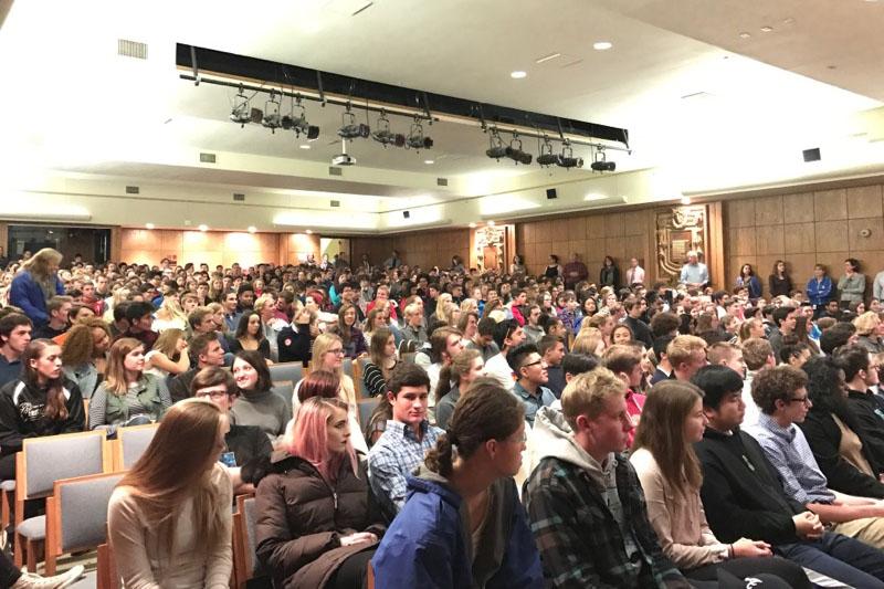 Assemblies are currently transforming from students quietly listening, into a more lively crowd. 