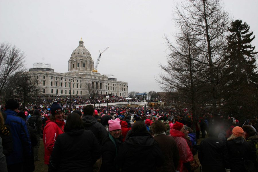 An estimated 100,000 people marched on January 21 to the Capitol in St. Paul. 