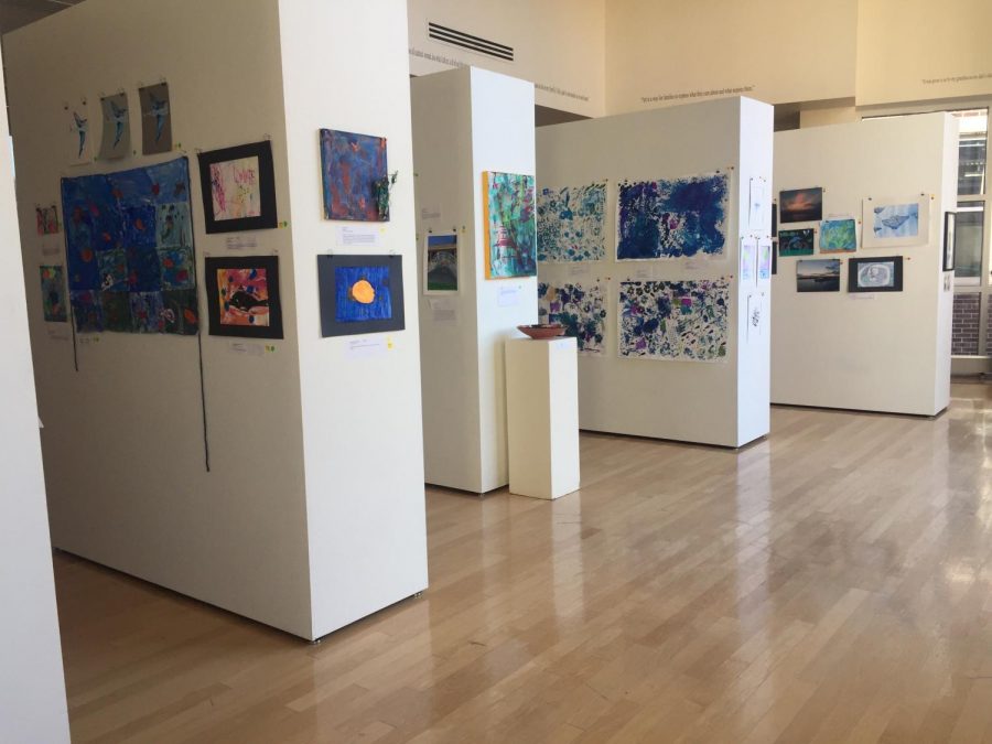 The pieces showcased in the gallery are created by students from kindergarten through twelfth grade and even by some faculty members.