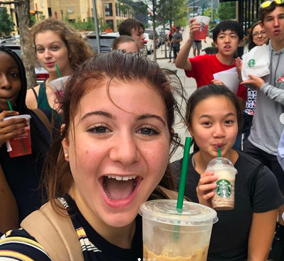 The Kriesle advisory (pictured above) enjoyed many various treats throughout the day such as Starbucks. The advisories were able
to spend the entire day alone in Minneapolis. During this time, each advisory had to find anything they wanted such as lunch or a snack.