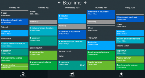 The scheduling tab of BearHug.