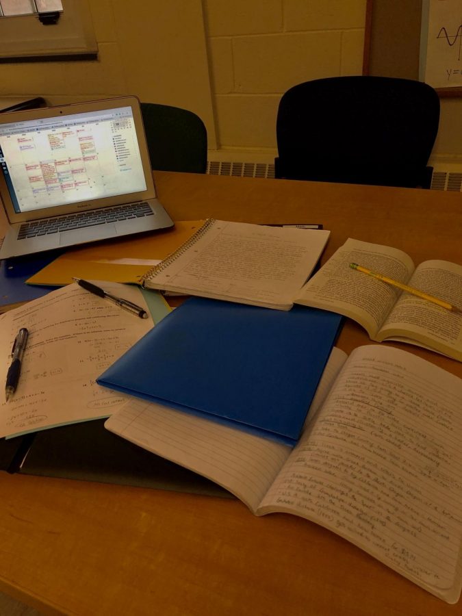 A common scene for students during finals weeks. However, organization can lead to success. 