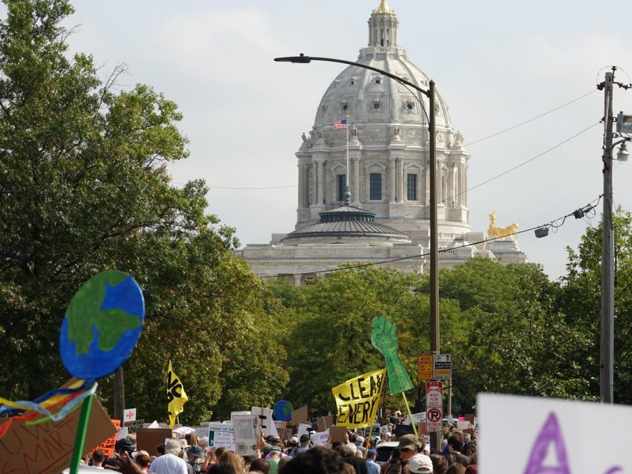 Activists approach the Capitol.