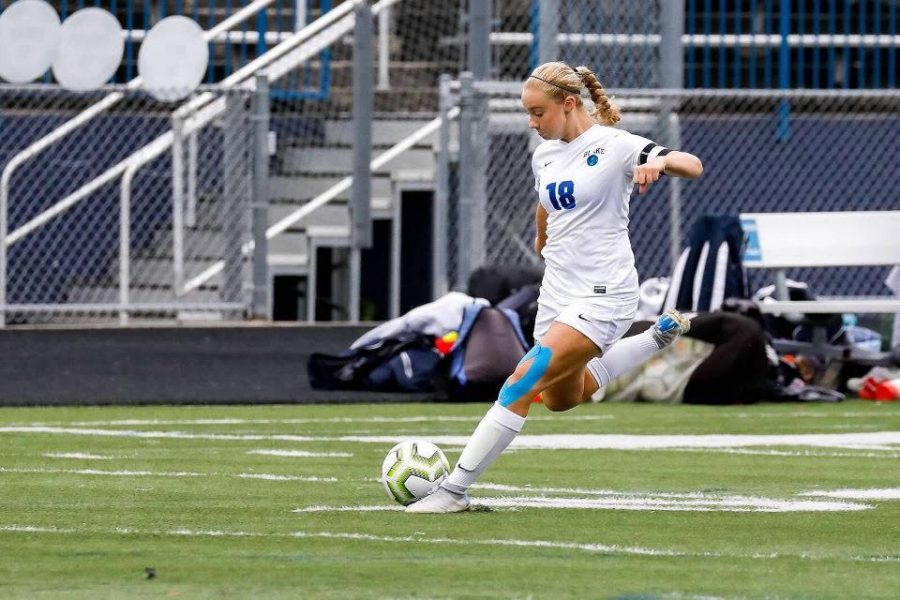 Fine looks to score. She hopes to continue her success into college next year.