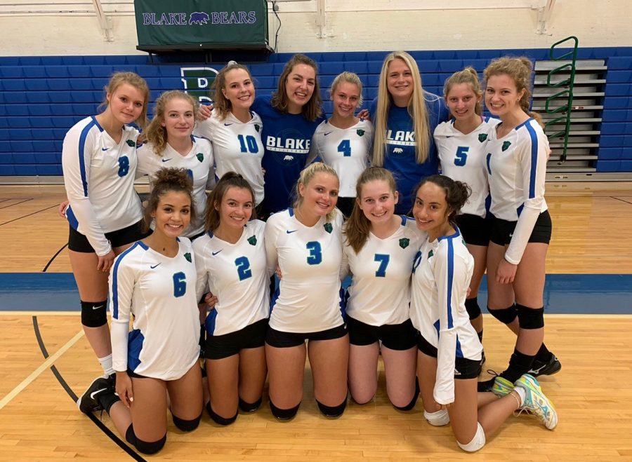 Pictured+above+is+the+2019-2020+Blake+Volleyball+team.+They+entered+the+fall+expecting+not+to+be+able+to+play+until+the+spring%2C+but+due+to+the+new+MSHSL+guidelines%2C+delivered+September+21%2C+they+are+now+able+to+begin+their+fall+2020+season+rather+than+waiting+until+spring.