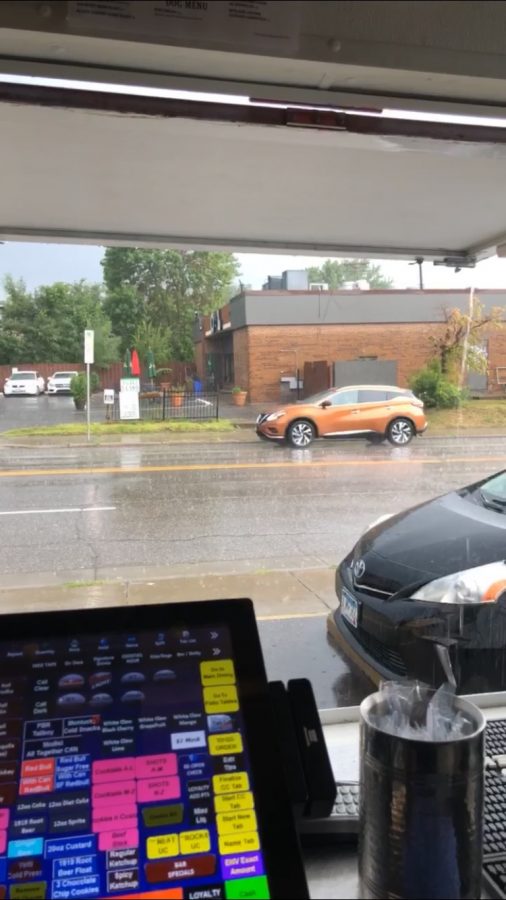  Frederick Loew ‘22’s view outside of a Stanley’s food truck.  The resturaunt has put more emphasis on food trucks as a safer alternative to in-person dining but maintaned both throughout the summer.
