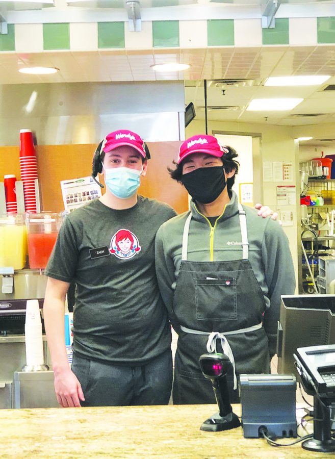 Zach Brener ‘22 and Kunga Shidhe-Chokra ‘22 both work at the Wendy’s near Southdale Mall on Hazelton Road. 