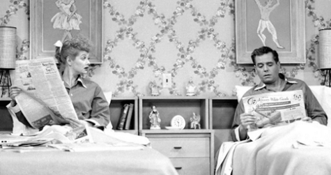 Married couple in different beds from I Love Lucy.