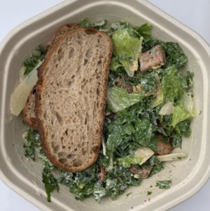 Sweetgreen’s emphasis on quality ingredients is apparent in their salads and bowls, like the kale used in their Caesar salad.