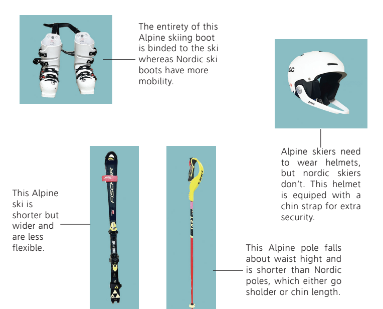 This+infographic+illustrates+the+differences+between+Nordic+and+Alpine+skiing.