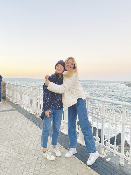 Traveling with a friend, Ekstrom (right) visited San Sebastian in northern Spain while on a weeklong school vacation trip. 