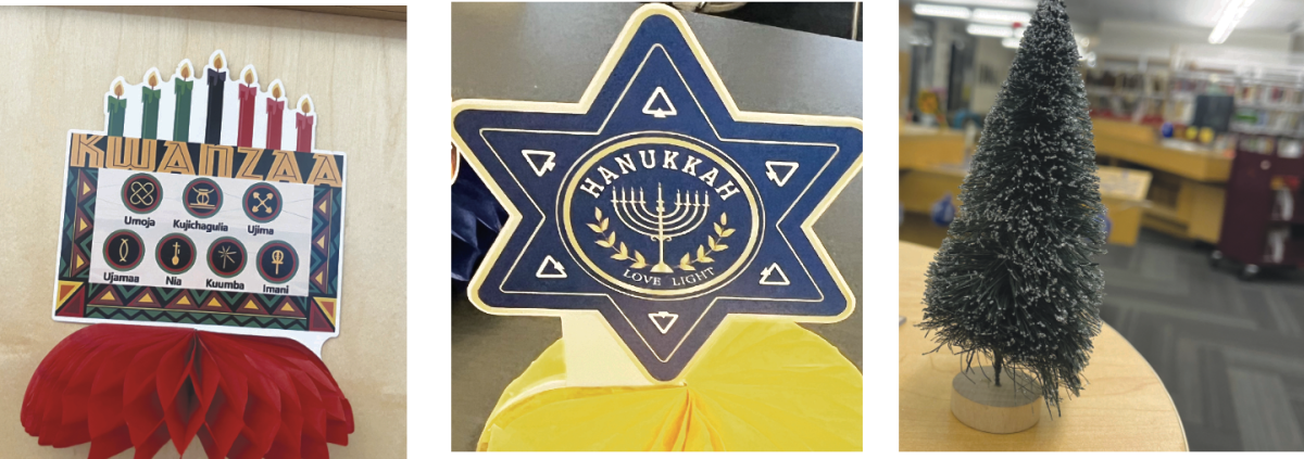 Staff, the Parents Association and students have decorated the school with displays of holiday spirit, such as those for Hanukkah, Kwanzaa, and Solstice. This display of religion is absent from most classrooms in the other part of the year.