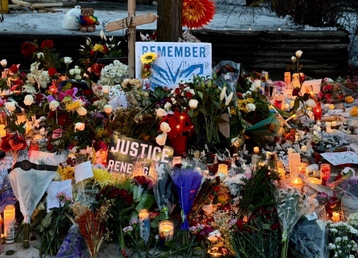 Public memorial in remembrance of Renée Good located in Minneapolis, Minnesota. People from all over the state and country have come to pay their respects to Good.