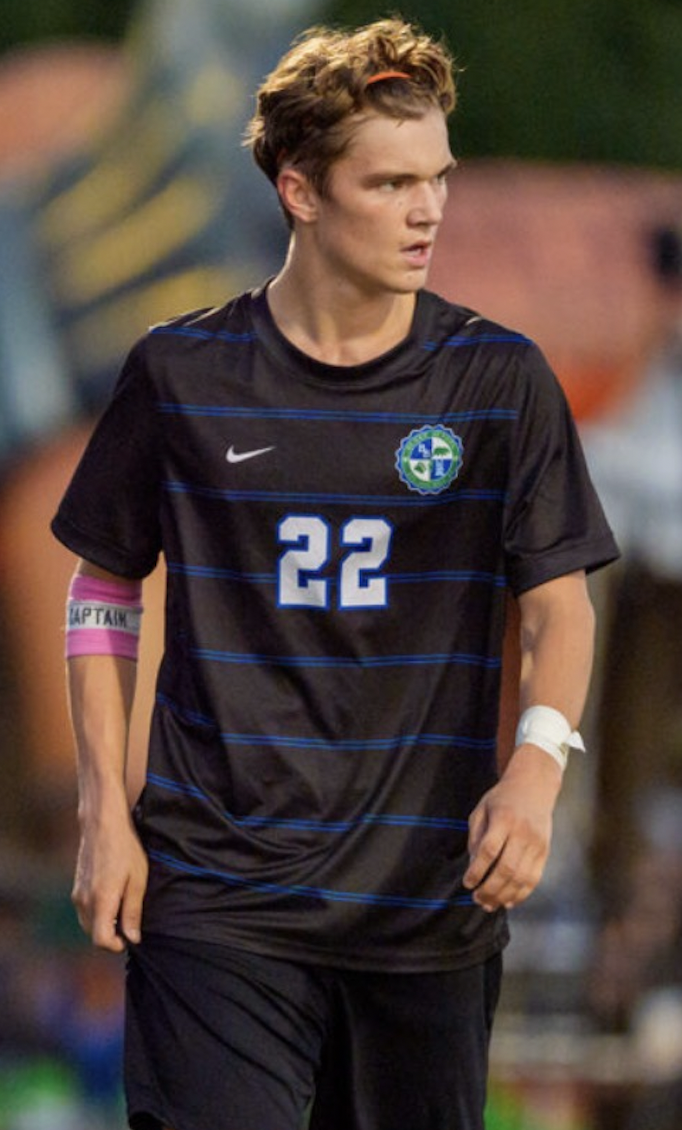Brown walks across Aamoth Field during the 2025  Homecoming soccer game. The 5-1 win against Southwest Christian was one of many, as the team was undefeated at home and 19-1-2 overall. 