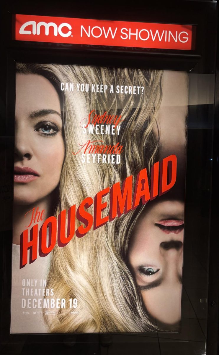 A board showing the movie at the AMC Southdale theater on Jan. 13. The movie first appeared in theaters on Dec. 19, 2025.  